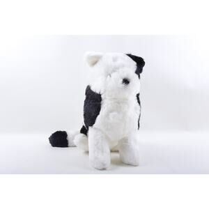 Black and White Dog, Kamar, Rare, Prototype, Sample, OOAK, 1988, Sitting, Soft,